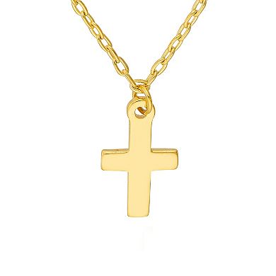 14k Gold Double Strand Cross Necklace