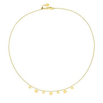 Color Romance 14k Gold Dangle Star Adjustable Necklace