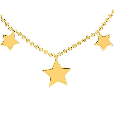 14k Gold Dangle Star Adjustable Necklace