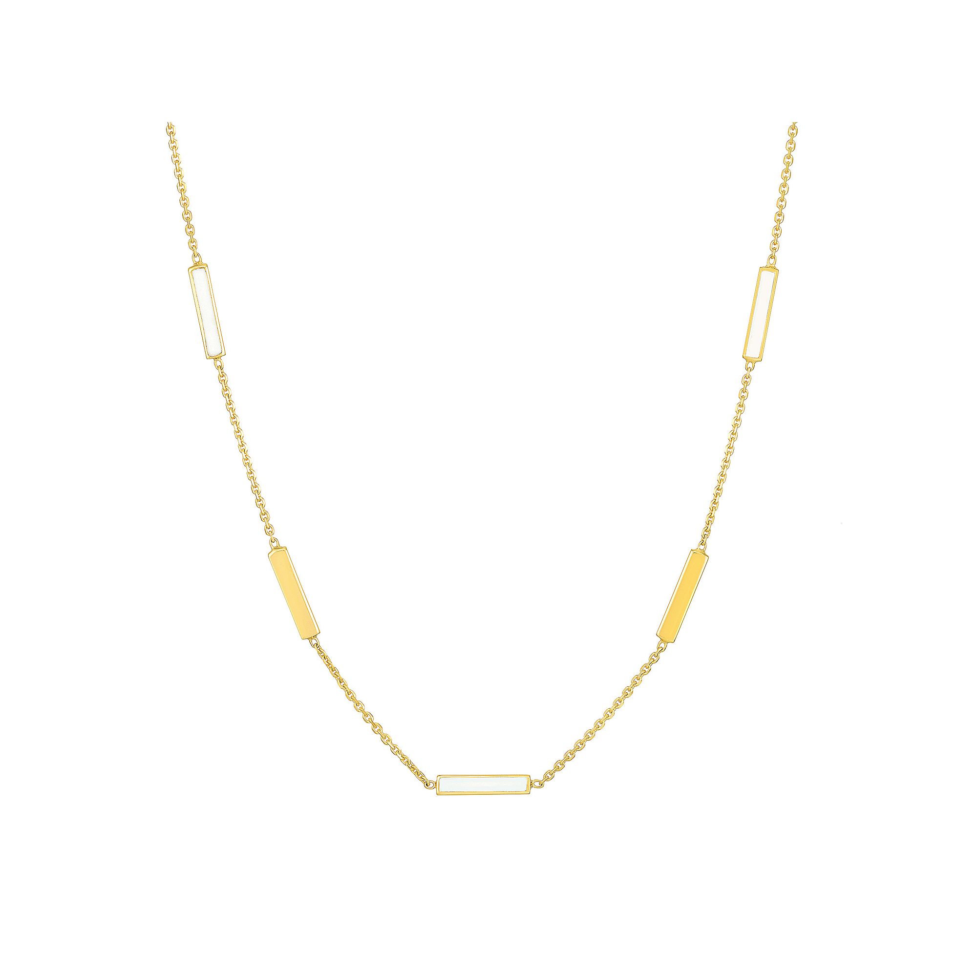 Color Romance 14k Gold Colored Enamel Adjustable Bar Necklace, Womens, Si