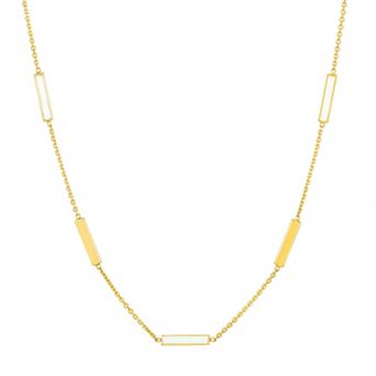 Color Romance 14k Gold Colored Enamel Adjustable Bar Necklace