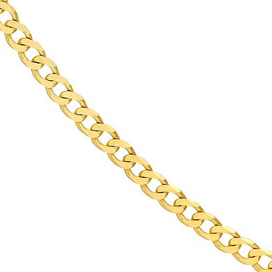 14k Gold 1.95 mm Open Curb Chain Bracelet