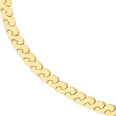 14k Gold 2 mm Serpentine Chain Bracelet