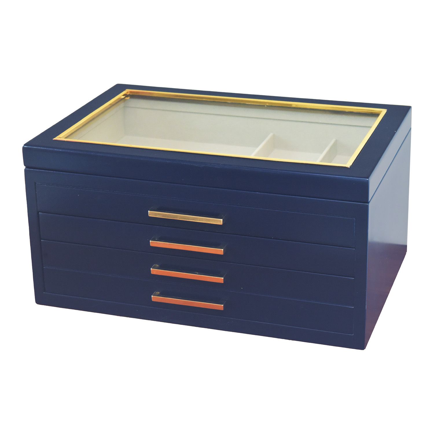 Mdesign Plastic Jewelry Box, 4 Removable Storage Organizer Trays
