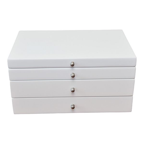 Elegant White Finish Jewelry Box