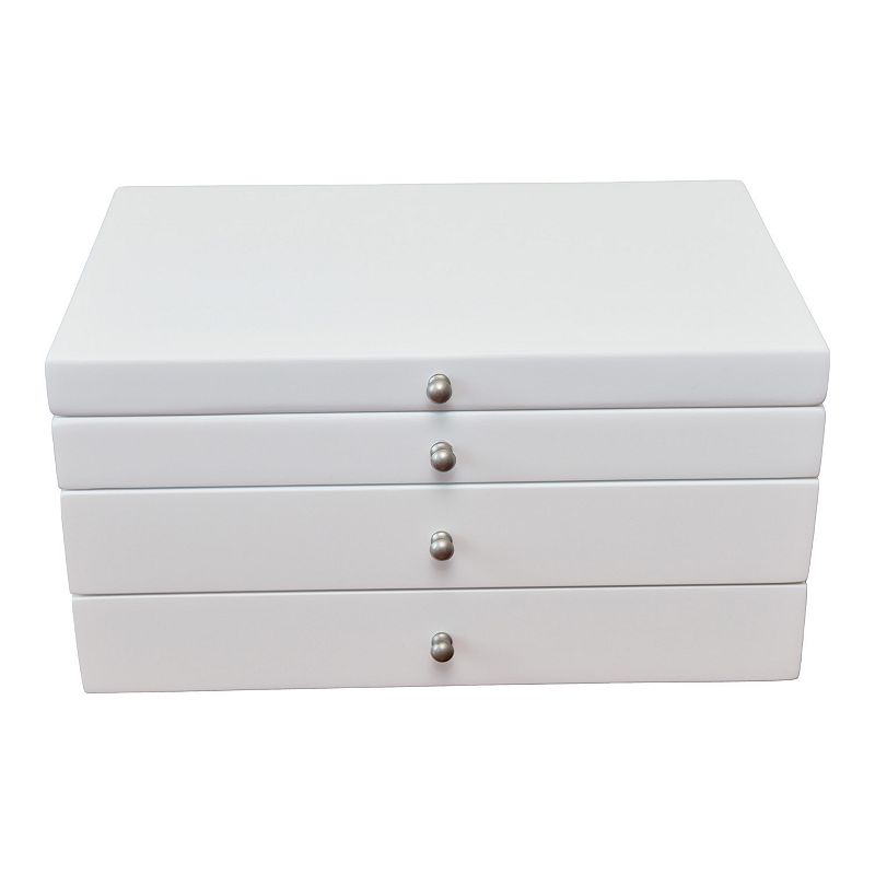 Elegant White Finish Jewelry Box, Women's
