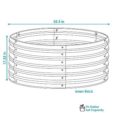 Sunnydaze Galvalume Steel Round Raised Garden Bed - 36 in