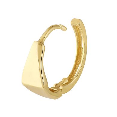 Color Romance 10k Gold 10.3 mm Triangle Hoop Earrings