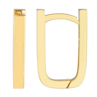 Color Romance 14k Gold Paper Clip Hoop Earrings