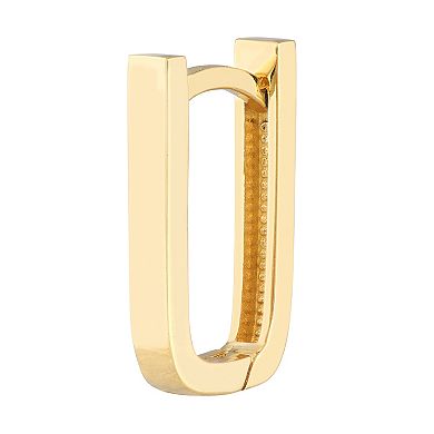 14k Gold Paper Clip Hoop Earrings