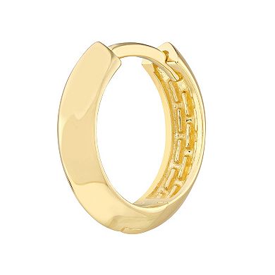 Color Romance 14k Gold Knife Edge Huggie Hoop Earrings