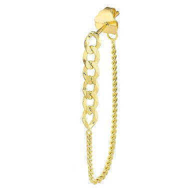 Color Romance 14k Gold Curb Chain Front-to-Back Earrings