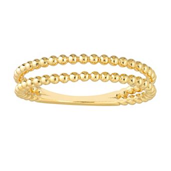 Color Romance 14k Gold Double Beaded Wire Ring