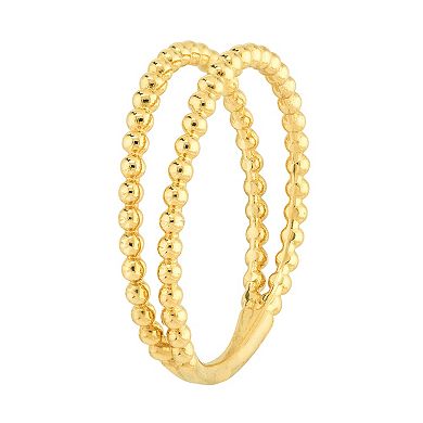 Color Romance 14k Gold Double Beaded Wire Ring