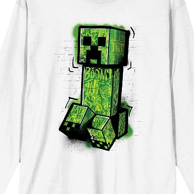 Men's Minecraft Creeper Long Sleeve Tee