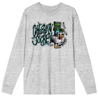 Men's Minecraft Chicken Jockey Long Sleeve Tee