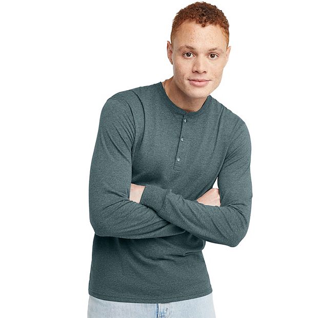 Hanes henley clearance shirt