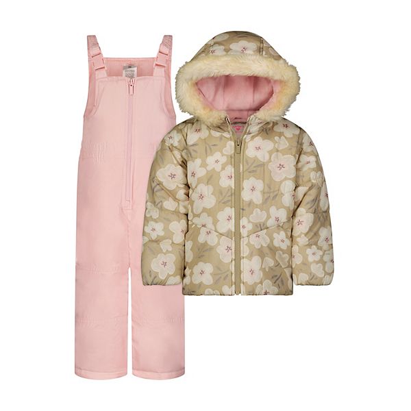 Baby & Toddler Girl Carter's Floral Print Heavyweight Jacket & Bib Snowpants Set