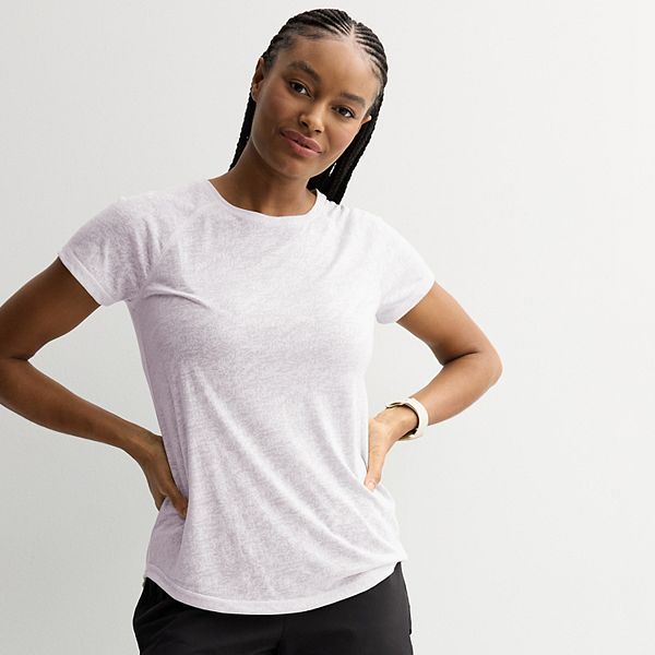 Women's Tek Gear® Essential Core Raglan Tee - Lavender Burnout (MEDIUM)
