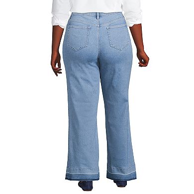 Plus Size Lands' End High-Rise Wide Leg Jeans