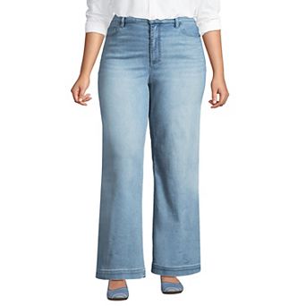 Plus Size Lands' End High-Rise Wide Leg Jeans