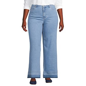 Plus Size Lands' End High-Rise Wide Leg Jeans