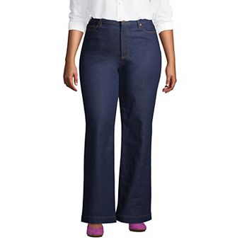 Plus Size Lands' End High-Rise Wide Leg Jeans