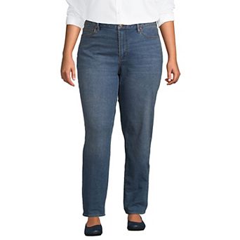 Plus Size Lands' End Mid-Rise Boyfriend Jeans