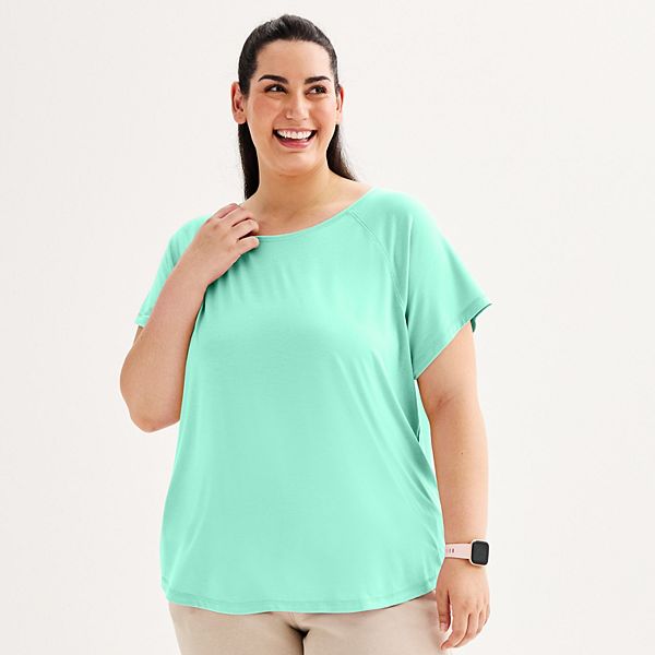 Plus Size Tek Gear® Core Raglan Tee - Behling Mint (1X)