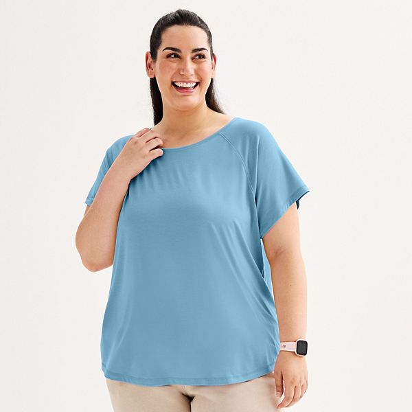 Plus Size Tek Gear® Core Raglan Tee - Ultimate Gray (1X)