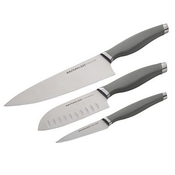 Rachael Ray Cutlery 3 pc Japanese Stainless Steel Chef & Santoku Knife Set