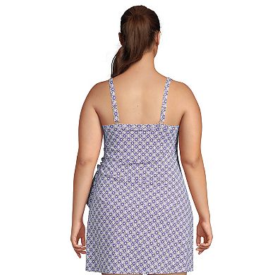 Plus Size Lands' End UPF 50 Sweetheart One-Piece Swim Dress