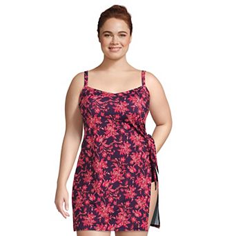 Plus Size Lands' End UPF 50 Sweetheart One-Piece Swim Dress