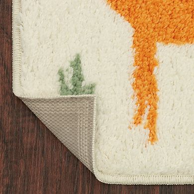 The Big One Kids™ Rug Jungle Animals Nursery Playroom or Bedroom Washable Shag