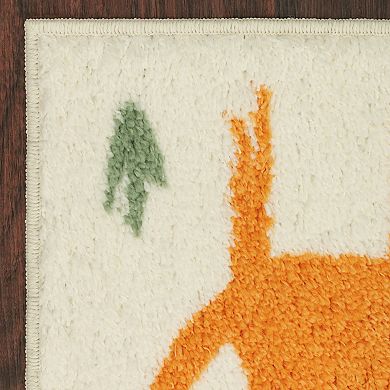 The Big One Kids™ Rug Jungle Animals Nursery Playroom or Bedroom Washable Shag