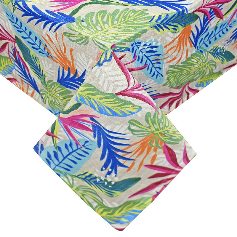 Celebrate Together Summer Tropical Leaves Tablecloth, Med Green, 60X102