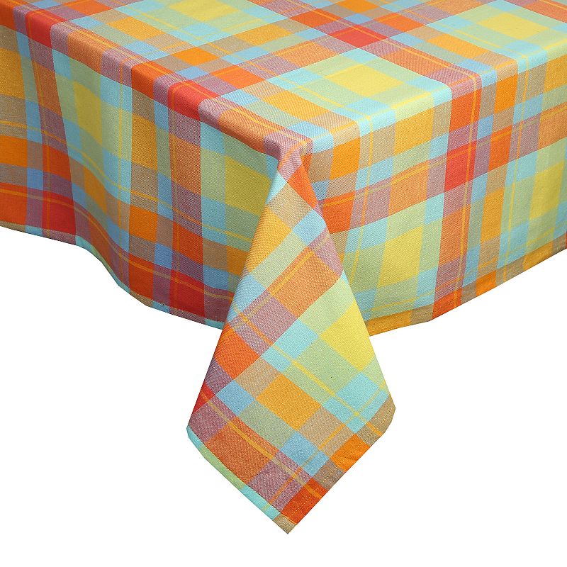 Celebrate Together Summer Bright Plaid Tablecloth, Multicolor, 70 ROUND