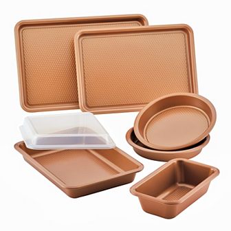 Ayesha Curry Bakeware 7 pc Nonstick Cookie Pan, Loaf Pan & Cake Pan Set