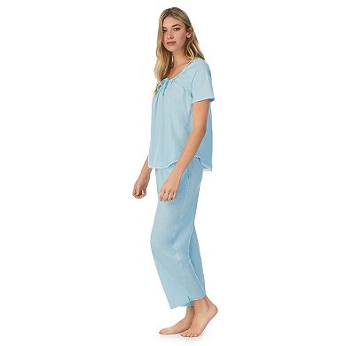 Women's Carole Hochman Cotton Short Sleeve Top & Capri Pants Pajama Set