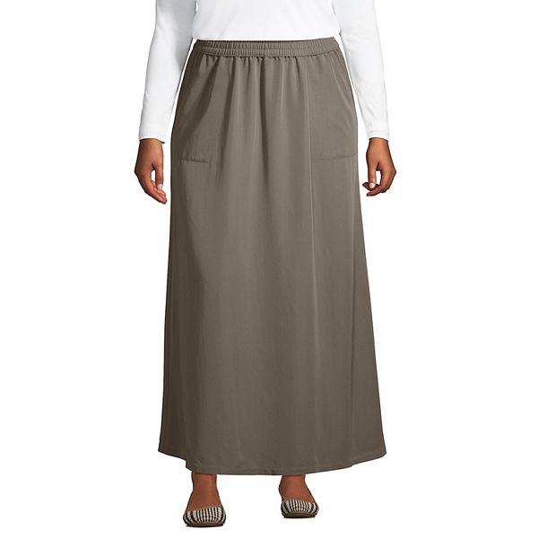 Plus Size Lands End High Waist Relaxed Maxi Skirt