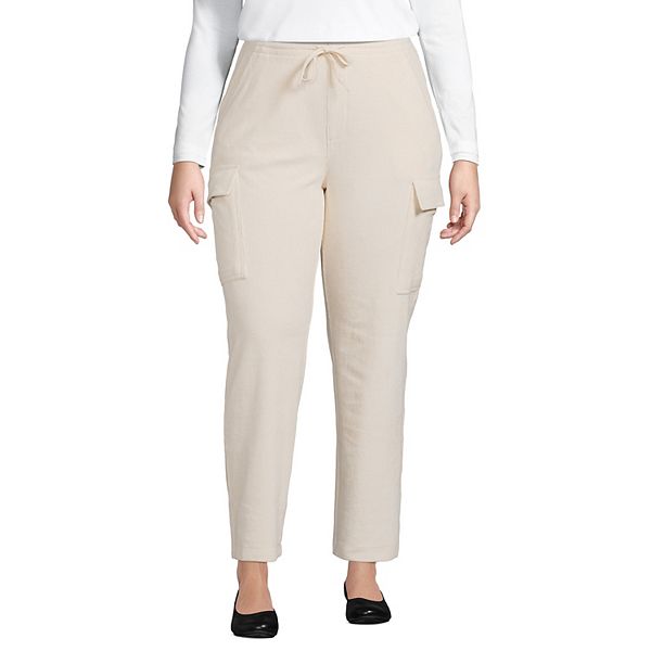 Plus Size Lands' End Sport Knit HighRise Cargo Ankle Pants