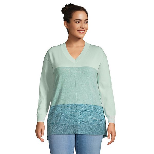Plus Size Lands' End VNeck Pullover Tunic Sweater