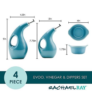 Rachael Ray 4-pc. Ceramic EVOO & Ramekin Dipper Set