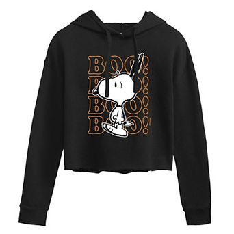 Juniors' Peanuts "Boo" Cropped Graphic Hoodie