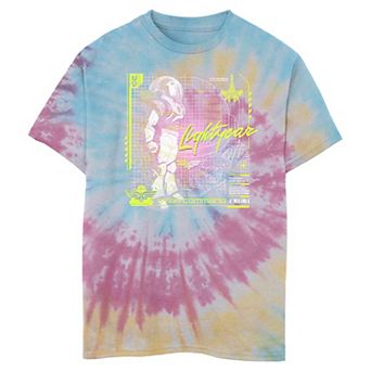 Disney / Pixar's Lightyear Boys 6-20 Star Command Buzz Schematic Tie Dye Graphic Tee