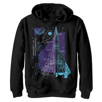 Disney / Pixar's Lightyear Boys 8-20 Property Of Star Command Ship Schematic Graphic Hoodie