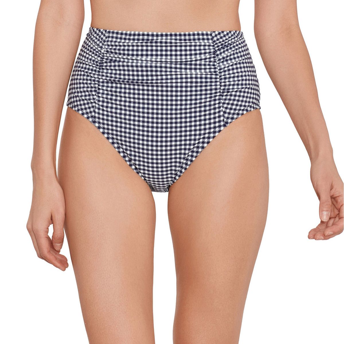 Women's DRAPER JAMES RSVP Side Shirred High-Waisted Swim Bottoms