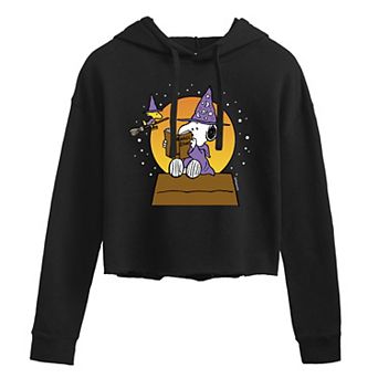 Juniors' Peanuts Sorcerer Snoopy & Woodstock Cropped Graphic Hoodie
