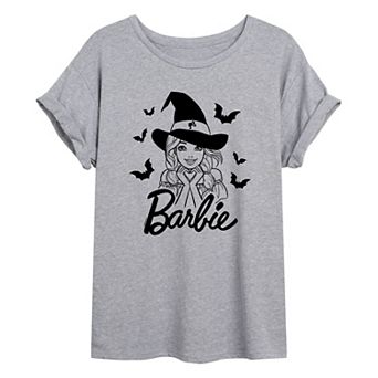 Juniors' Barbie Halloween Bats Oversized Graphic Tee