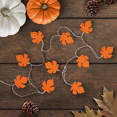 Northlight 10-Light Orange LED Maple Leaves Fall Fairy String Lights